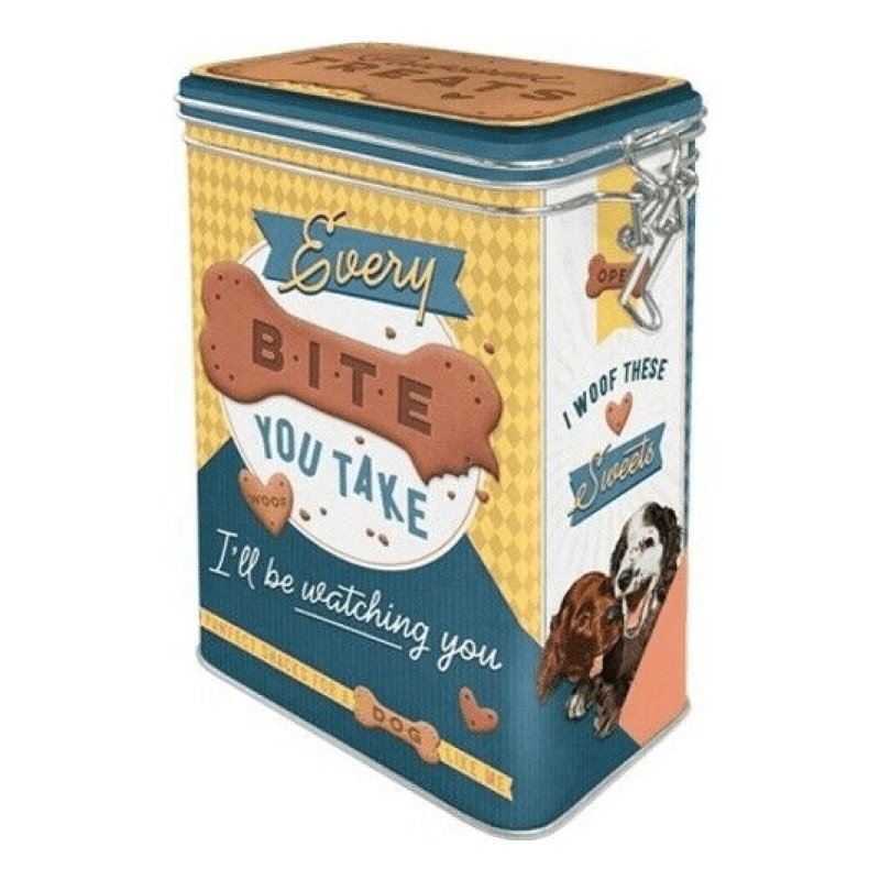 Every Bite You Take Clip Top Storage Tin - By Nostalgic Art