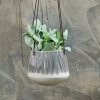 Matamba Hanging Planter Black Lines - Large - by Nkuku