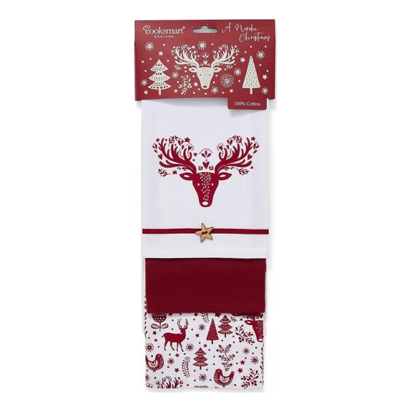 Nordic Christmas Tea Towels - Set of 3 - by Cooksmart