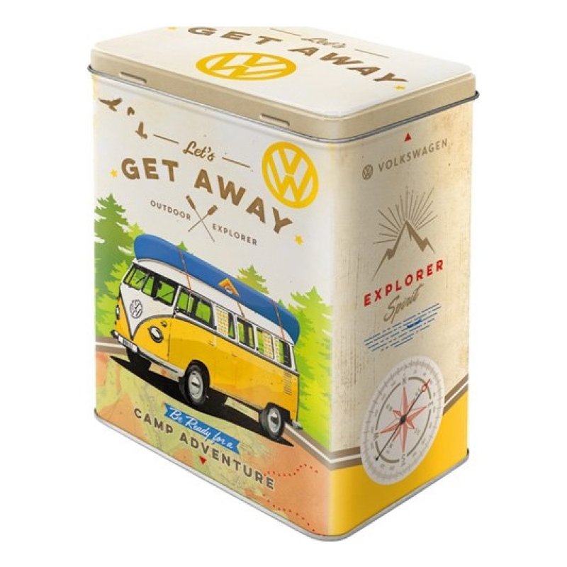 VW Bulli Lets Get Away Storage Tin - by Nostalgic Art