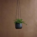 Mahika Hanging Planter Black - Small - by Nkuku - Elevate Your Greens with Artisan Style